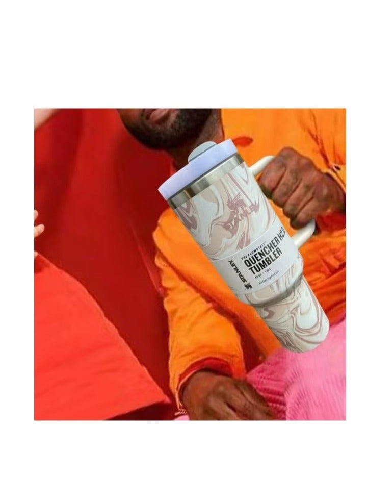 Stanley 40oz Stainless Steel Tumbler with Leak-Proof Lid, Straw & Handle – Great for Office, Travel, and Outdoor Use - Image 4