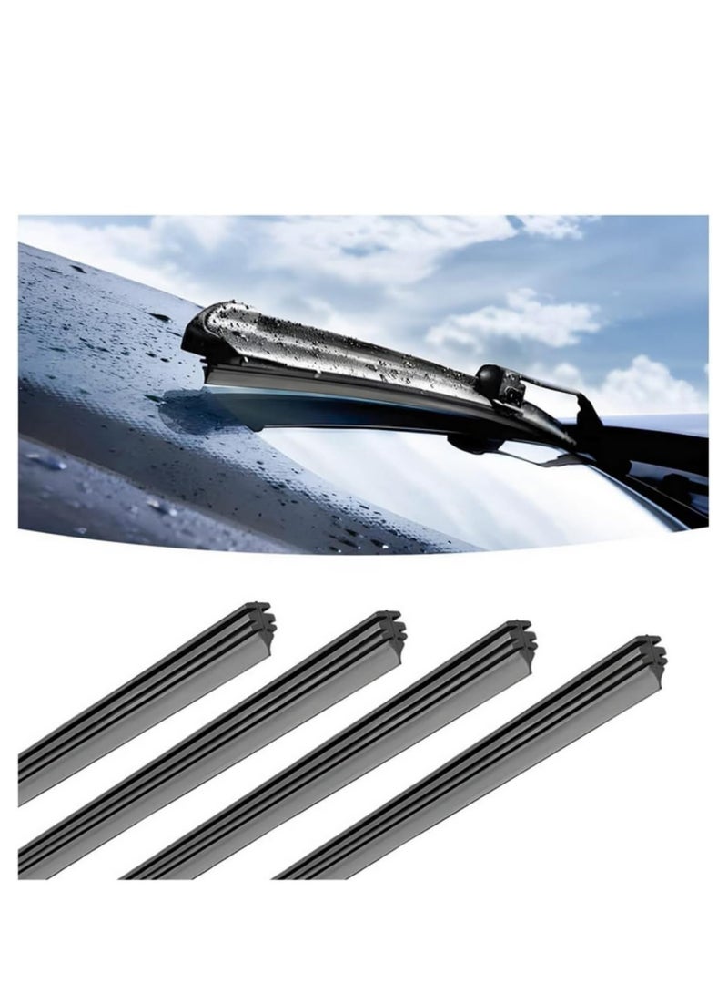 Generic 4PCS 32" Car Wiper Rubber Refill Blade Soft Insert Strip DIY Can Be Cut Windshield Wiper Replacement Parts DIY Adjustable Boneless Windscreen Blade Refills  - Image 1