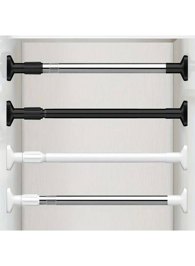 Adjustable No Drill Telescopic Rod Stainless Steel White 70 120cm For Shower Curtains Door Drapes - Image 1