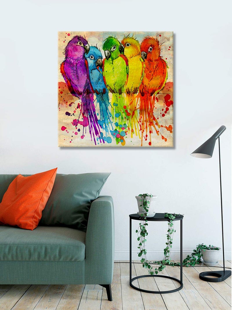 999Store Wooden Stretched Framed painting wall paintings for living room big size horse Macaw Parrot Wall frames canvas modern stylish dcor home hanging Canvas 24X24 Inches Strectched Canvas FLP2424088