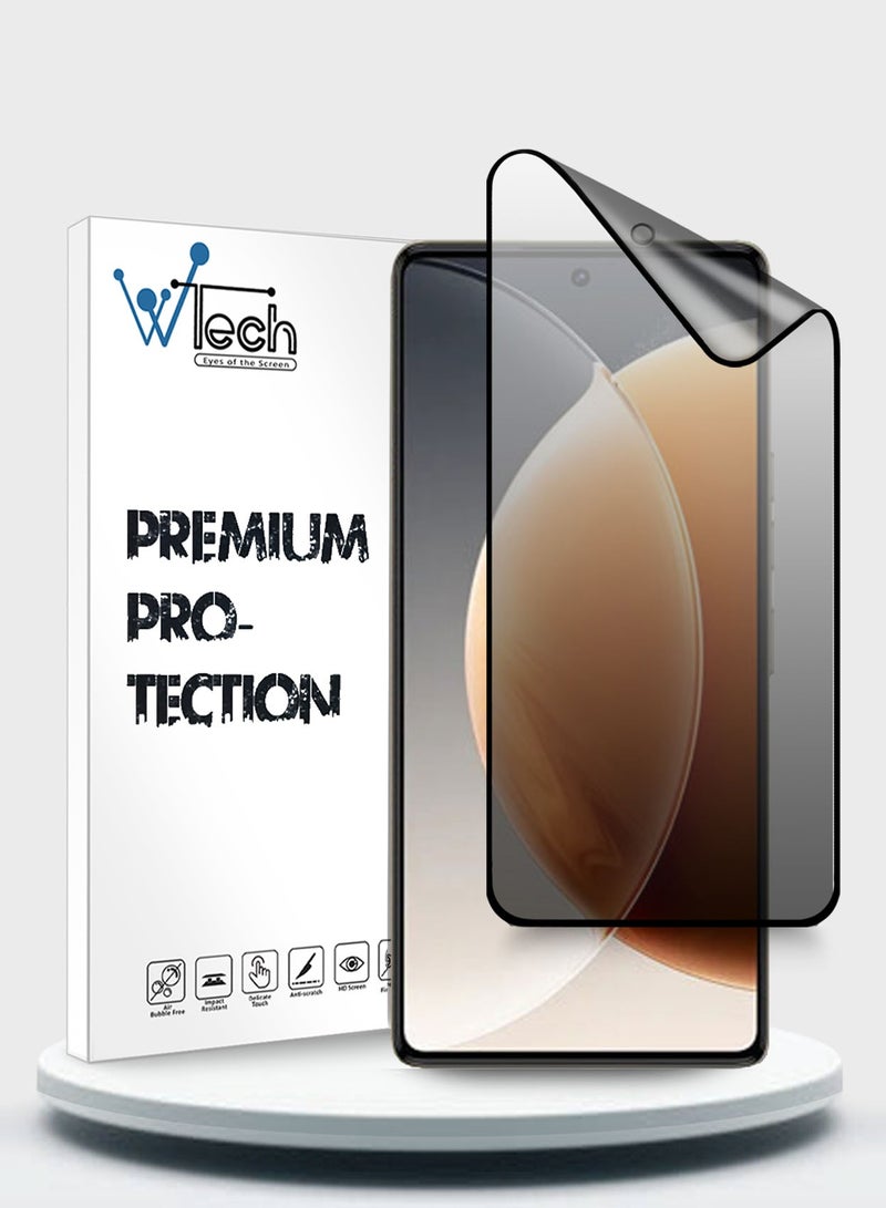 Wtech Tecno Camon 30 Pro 5G 2024 Nano Ceramic Privacy Full Glue Full Cover Matte Flexible Screen Protector (MSCNMP) - Clear/Black - Image 1