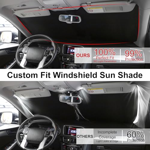 LHFLIVE Windshield Sun Shade Compatible with 2021-2024 2025 2026 Ford F150 F-150 (Lariat, King Ranch, Platinum, XL XLT Limited Raptor) Accessories Sunshade Shield Protector - Image 3