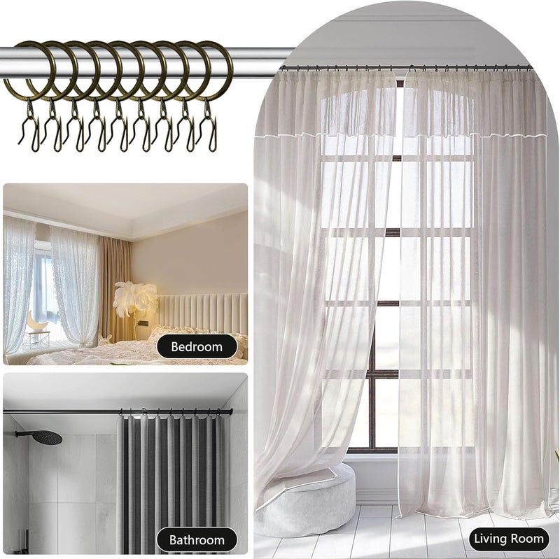 KAHIT 30 Pack Curtain Hooks for Drapes Curtain Pin Hooks and 30 Pack Bronze Curtain Rings Oil Rubbed Bronze Curtain Rings with Hooks Bathroom Curtain Hooks Drapery Rings Curtain Rings for Drapes - Image 4