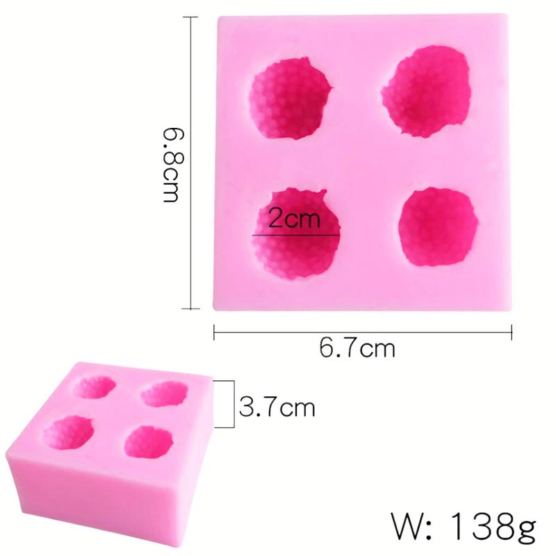 HengKe 2 Pieces 3D Strawberry Silicone Mold,Food Grade Safety Silicon Materials for Baking Mousse Dessert Molds Ice Cube Jello Cake Chocolate Truffle Mold Pastry Fruit Shape Ice Cream Mould - Image 2