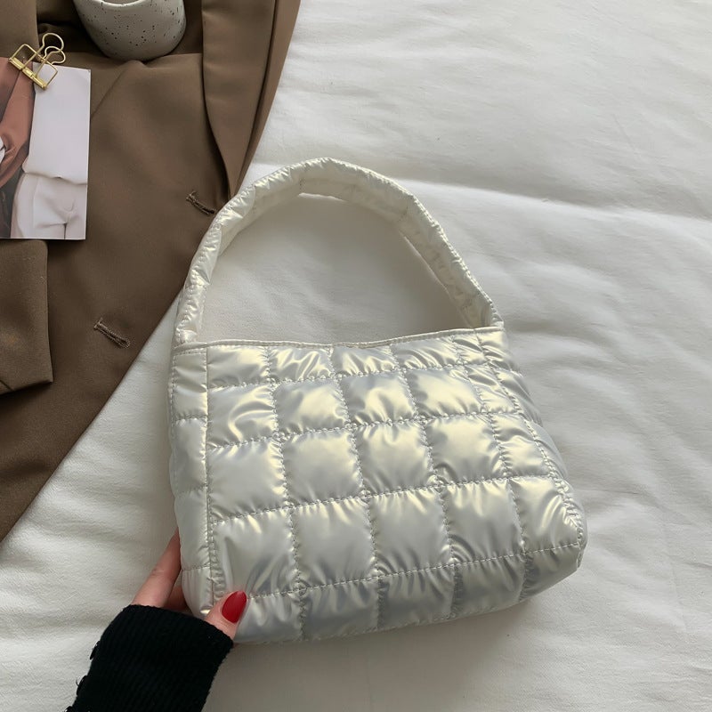 2022 Winter New Beautiful Women'S Bag Large Capacity Portable Women'S Bag Plaid Casual Shoulder Bag Western Style Small Square Bag - Image 1