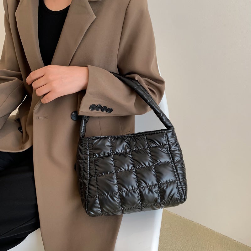 2022 Winter New Beautiful Women'S Bag Large Capacity Portable Women'S Bag Plaid Casual Shoulder Bag Western Style Small Square Bag - Image 5