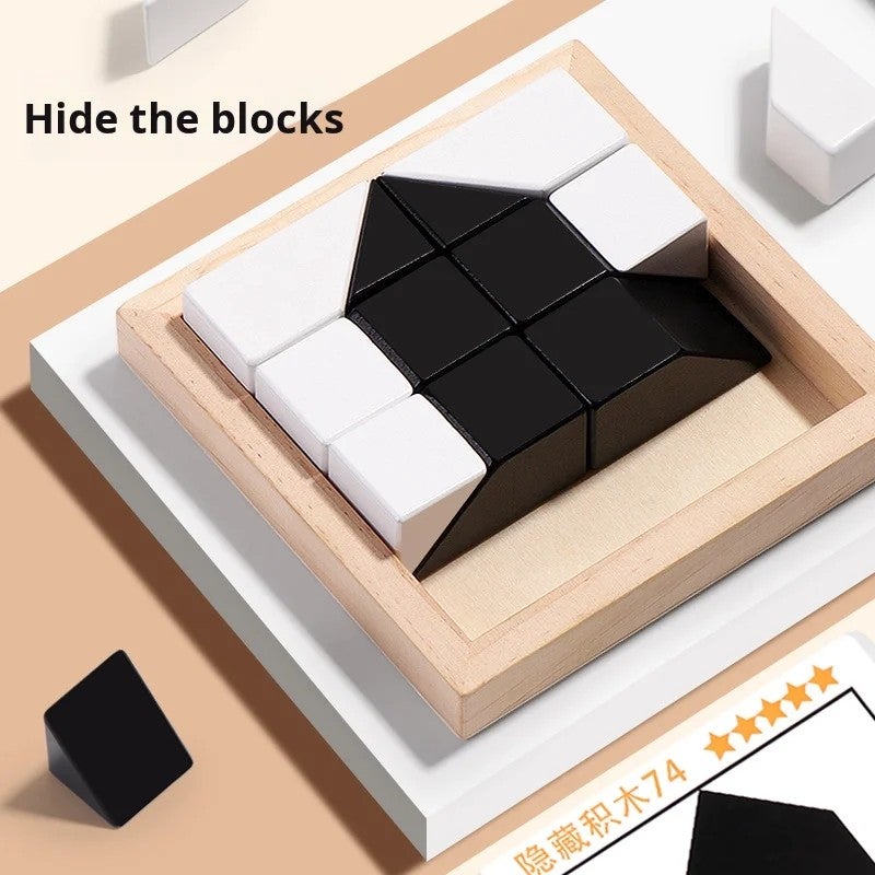 Bluejw Spatial Thinking Wood Jigsaw Puzzle Toy Cartoon Interactive Desktop Game EN71 Certified Hidden Blocks Puzzle Box for - Image 5