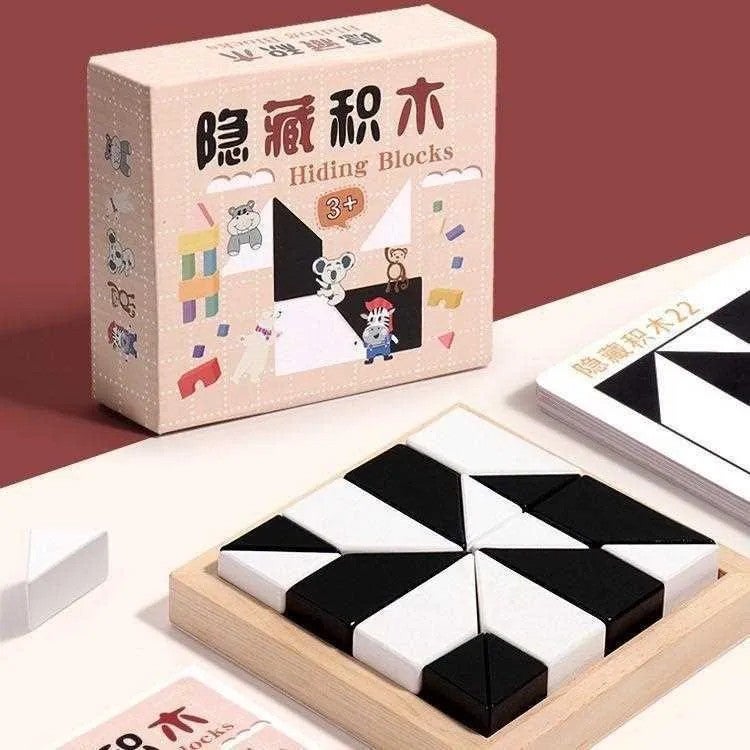 Bluejw Spatial Thinking Wood Jigsaw Puzzle Toy Cartoon Interactive Desktop Game EN71 Certified Hidden Blocks Puzzle Box for - Image 1