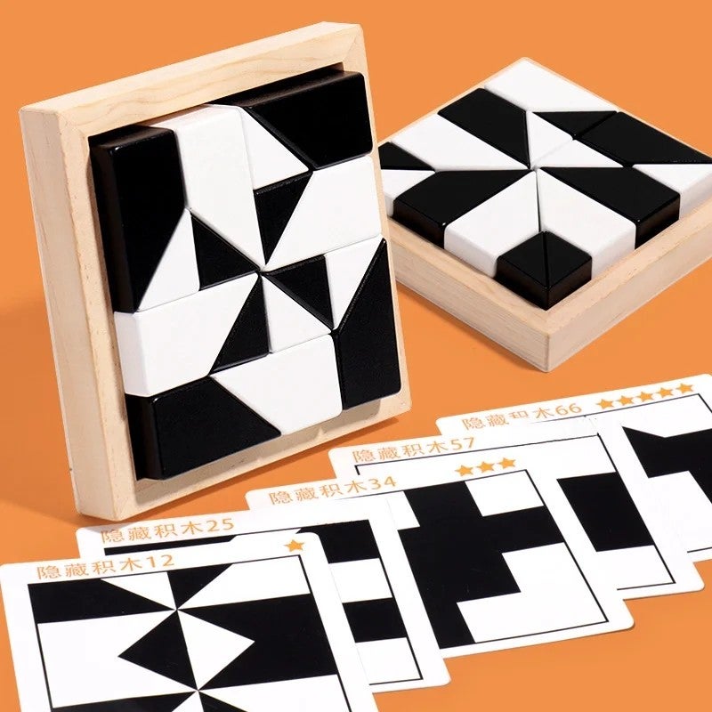 Bluejw Spatial Thinking Wood Jigsaw Puzzle Toy Cartoon Interactive Desktop Game EN71 Certified Hidden Blocks Puzzle Box for - Image 3