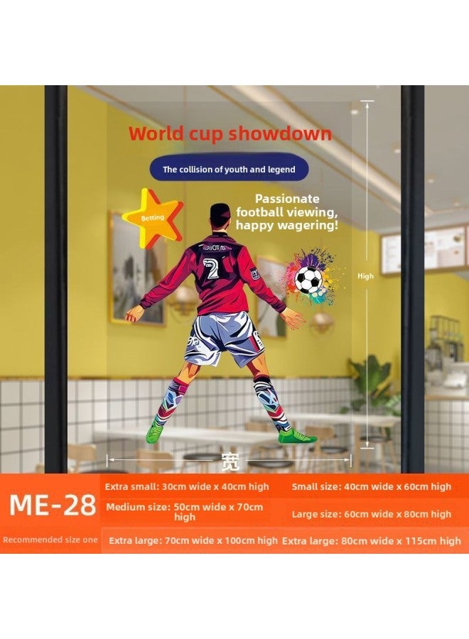 2026 World Cup Theme Scene Decoration Atmosphere Setup –Specifications:(width 40x height 60cm )uv transparent glass sticker Color Category:SJB05 ME+28 - Image 1