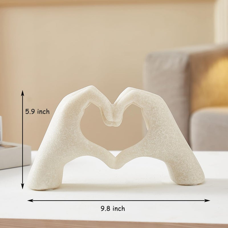 OTARTU Marble Gesture Heart Decoration  Modern Love Statue Finger  Abstract Heart Hands Sculpture Home Wedding Decoration Shelf Decor - Image 2
