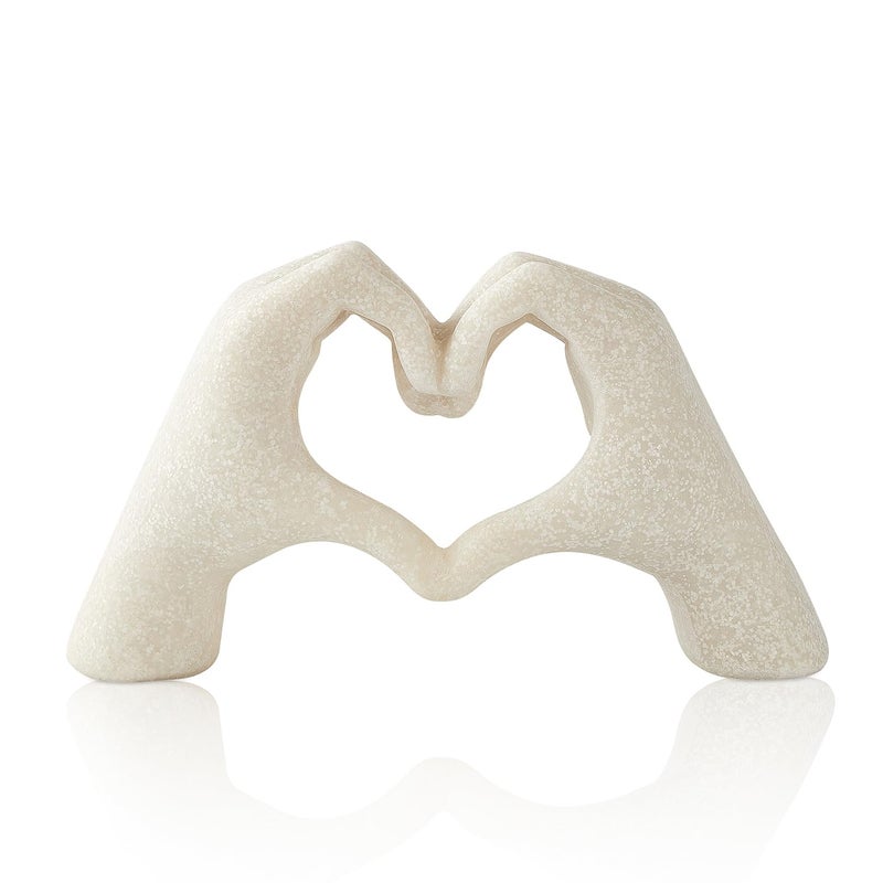 OTARTU Marble Gesture Heart Decoration  Modern Love Statue Finger  Abstract Heart Hands Sculpture Home Wedding Decoration Shelf Decor - Image 1