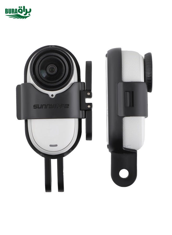 BURAQ - For Insta360 GO 3S / GO 3 Sunnylife Foldable Vertical-Horizontal Mount Adapter Protective Frame Brackets Housing Case (Black) - Image 1