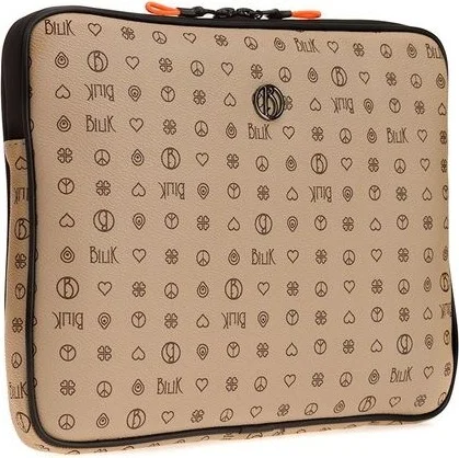 بيليك ديري Bilik Leather Monogram Light Mink Unisex Laptop & Briefcase Blkor Notebook-Mn