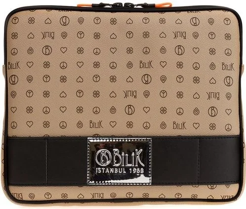 بيليك ديري Bilik Leather Monogram Light Mink Unisex Laptop & Briefcase Blkor Notebook-Mn