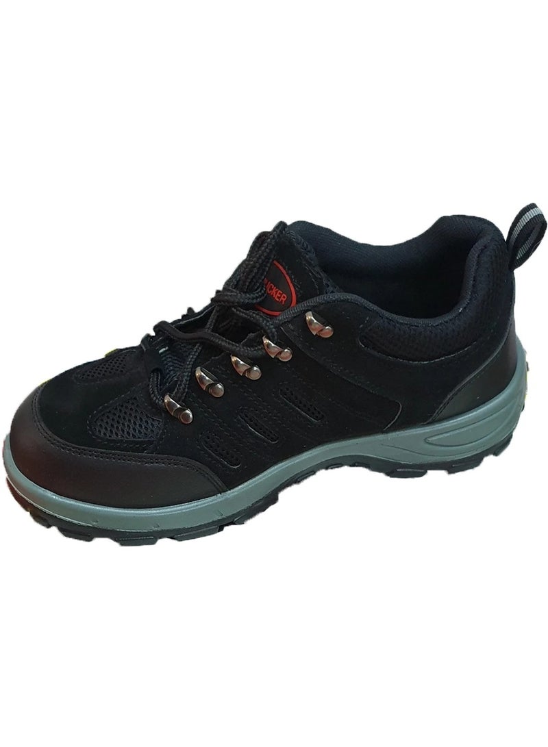 Black Leather Steel Toe Work Safety Shoes for Hiking and Outdoor Work  - Image 1