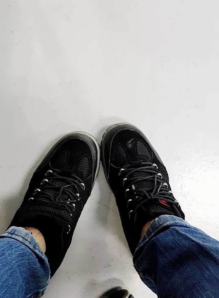 Black Leather Steel Toe Work Safety Shoes for Hiking and Outdoor Work  - Image 2