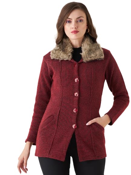 Pivl Women Maroon Sweater for Winter - Image 1