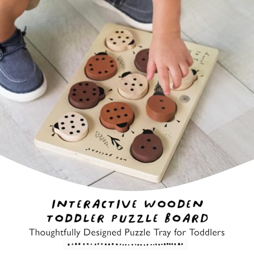 Wee Gallery Wooden Tray Puzzle Count to Ten Ladybugs Montessori Toy for Toddlers and Preschoolers for Early Learning and Fine Motor Skill Development Sustainable Educational Puzzle for Kids - Image 5