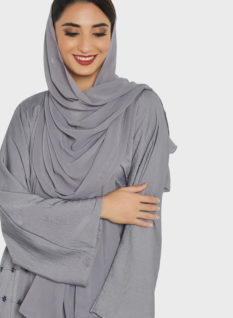 Threadz by Ajooni Floral Embroidered Abaya