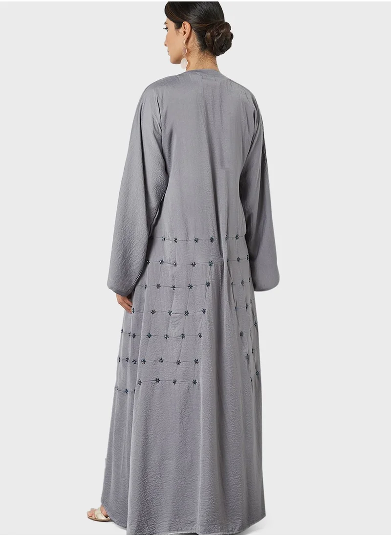 Threadz by Ajooni Floral Embroidered Abaya