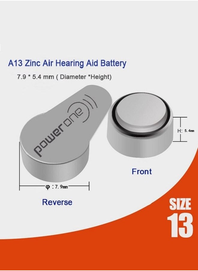 Power One 60-Piece Original High Level Hearing Battery Set P13  - Image 3