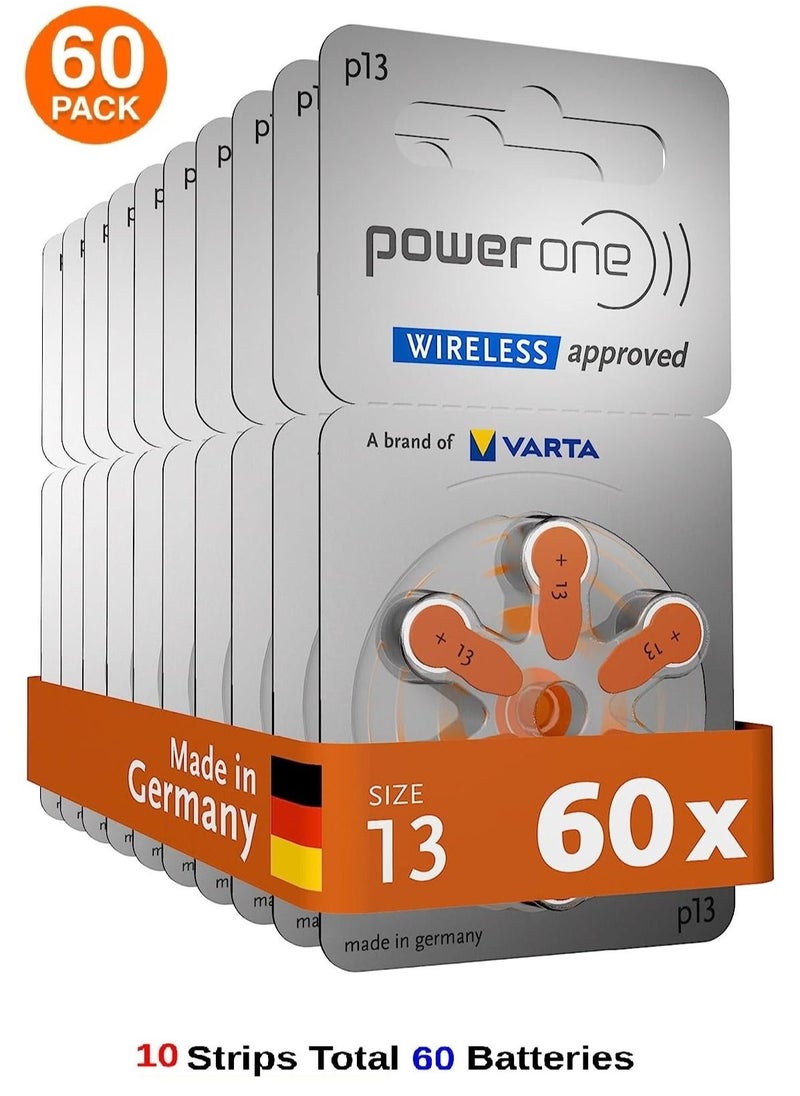 Power One 60-Piece Original High Level Hearing Battery Set P13  - Image 1