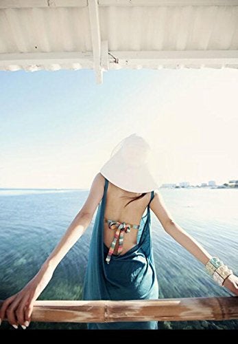 SYBL Womens Floppy Straw Hat Wide Brim Foldable Packable Braid Cap UV Protection Summer Gardening Hiking Beach Sun Hat for Head Circumference 58cm(White) - Image 5