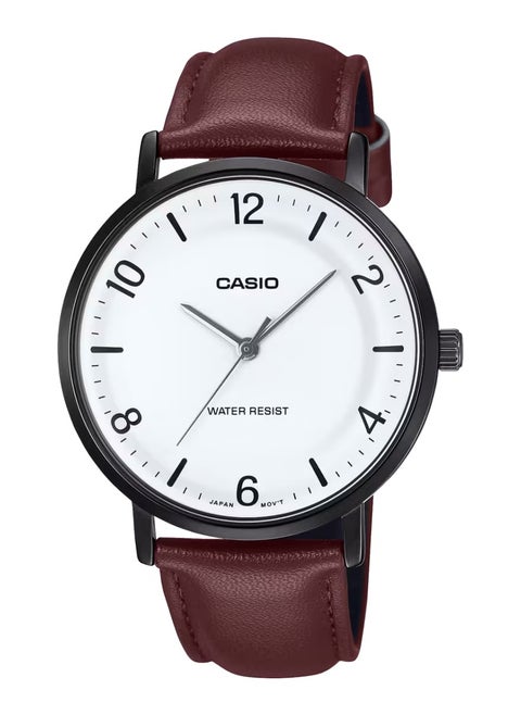 CASIO ANALOGUE MENS WHITE DIAL WATCH  MTP-VT03BL-7B
