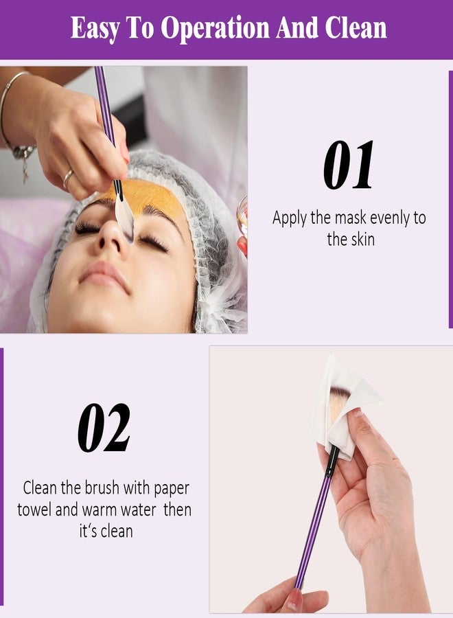 مايتيز مجموعة فرش الوجه من مايتيز، 9 قطع، فرش قناع مروحي، فرش ناعمة لتطبيق المكياج على الوجه، أدوات لتقشير قناع الجليكوليك، مكياج كريم الطين (بنفسجي وأسود) - Image 5