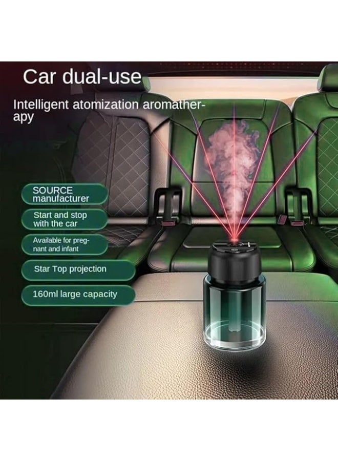 معطر جو برائحة العود والبخور مع ضوء النجوم - مرطب هواء 3 في 1، رذاذ بارد ومعطر جو قوي - معطر جو قابل لإعادة الشحن عبر USB للسيارة والديكور المنزلي والمكتب (160 مل) - Image 2