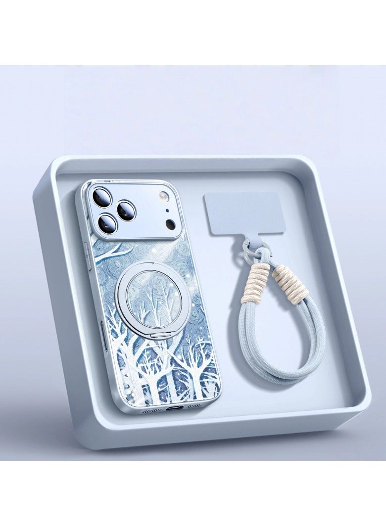 general iPhone 17 Pro Max Full-Coverage Magnetic Stand Case with Dual-Snap Lanyard Drop-Resistant MagSafe Compatible