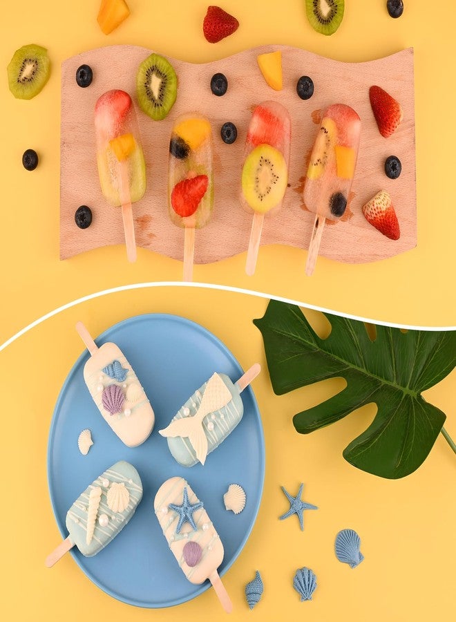 Sakolla Homemade Popsicle Silicone Molds Set, 3 PCS Ice Cream Molds with 150 Wooden Sticks for Cake Pop Ice Pop Cakesicles (Large/Pink) - Image 4