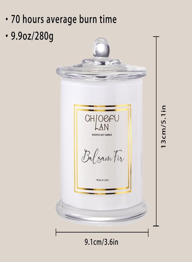 Chloefu LAN شمعة معطرة برائحة بلسم التنوب من كلويفو لان، شموع منزلية للعطلات معطرة بنفحات من خشب الأرز والبلوط والطحلب والتنوب، ديكور عيد الميلاد، هدايا عيد الميلاد للنساء والرجال، شموع شتوية، تدوم 70 ساعة، 10 أونصة - Image 2