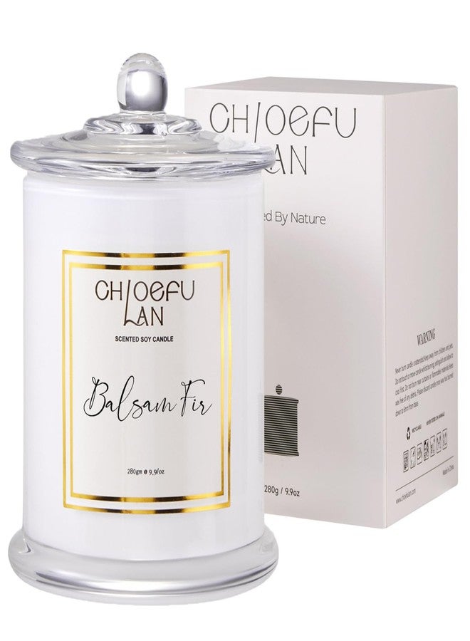 Chloefu LAN شمعة معطرة برائحة بلسم التنوب من كلويفو لان، شموع منزلية للعطلات معطرة بنفحات من خشب الأرز والبلوط والطحلب والتنوب، ديكور عيد الميلاد، هدايا عيد الميلاد للنساء والرجال، شموع شتوية، تدوم 70 ساعة، 10 أونصة - Image 1