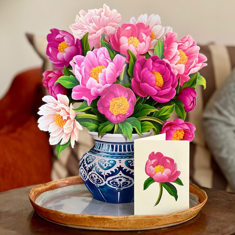 Freshcut Paper Pop Up Cards, Peony Paradise 12 inch Paper Flower Bouquet Greeting Cards with Blank Note Card & Envelope, Birthday Gifts for Women - Image 3