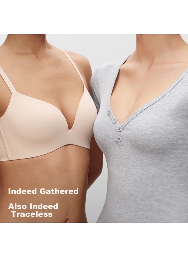 Bananain 301p Women's Bra, Strong Push-up, Natural Round Chest, Seamless, Breathable, Wireless Brassiere - Image 2