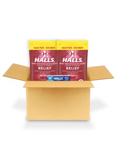 Halls HALLS Relief Cherry Cough Drops, 2 Value Packs of 200 Drops (400 Total Drops) + Bonus 9 Count HALLS Relief Mentho-Lyptus Cough Drops 