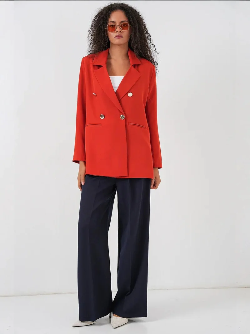 بيغ دارت بليزر  بأزرار مزدوجة الصدر بتفاصيل