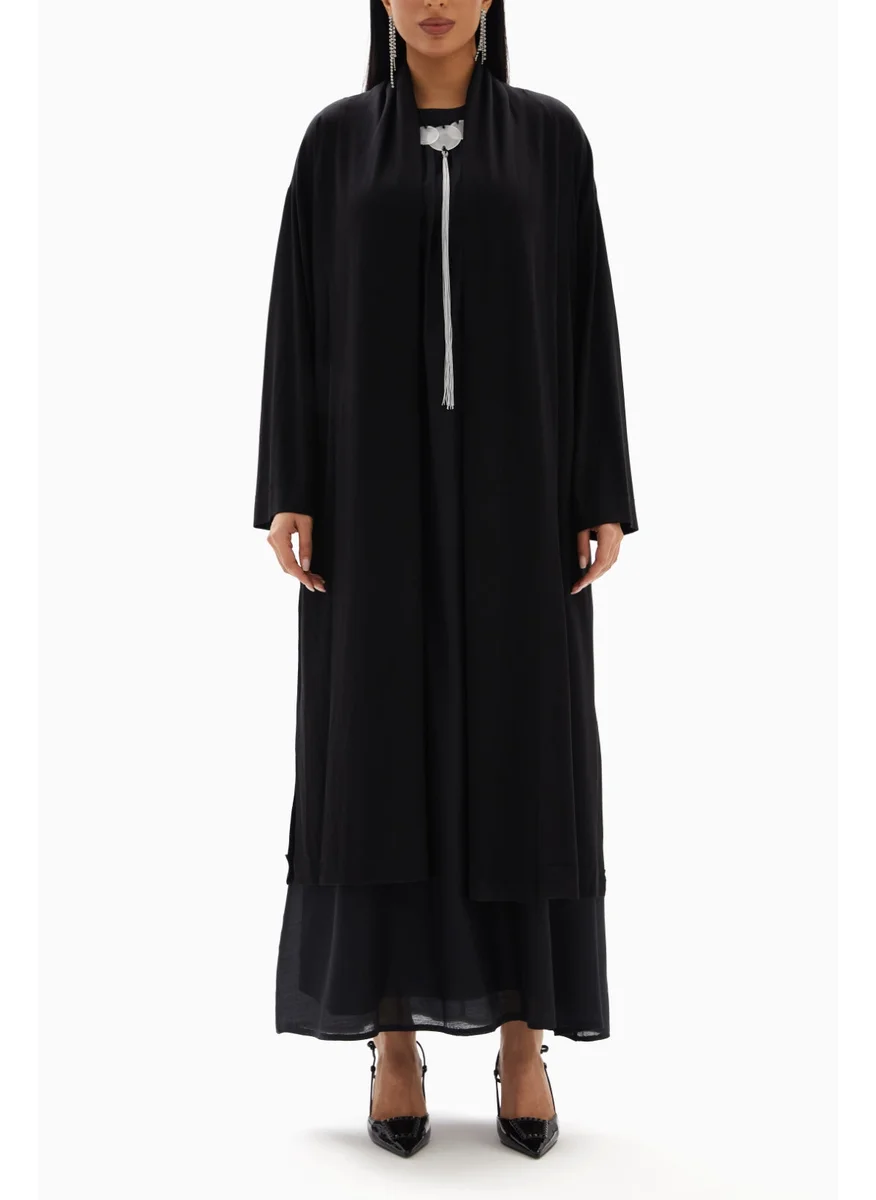 وي كرييت Black Plain Kimono By WECRE8