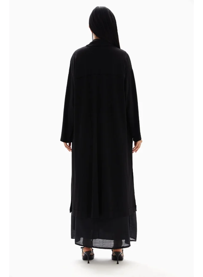 Wecre8 Black Plain Kimono