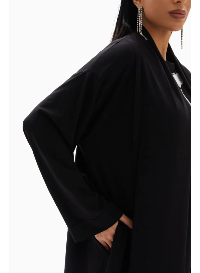 Wecre8 Black Plain Kimono