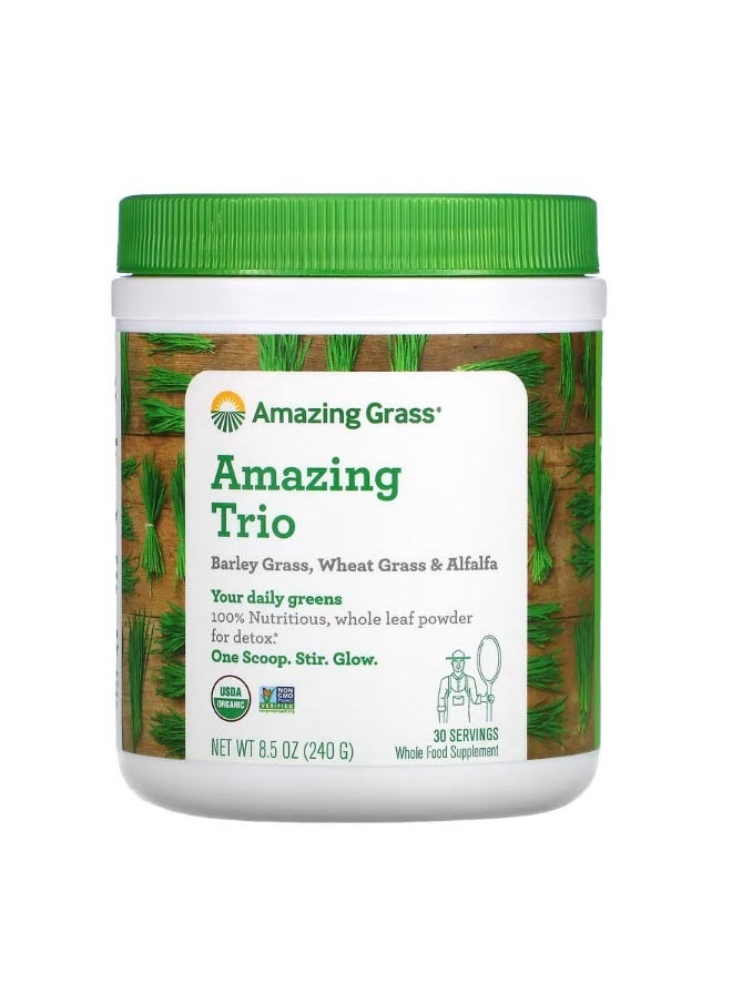 Amazing Trio Barley Grass Wheat Grass And Alfalfa 8.5 oz 240 g - pzsku/ZAFCA300D68AFFBCD45D4Z/45/_/1701235091/f420cd52-6d76-40d6-bfd4-f386bae05908