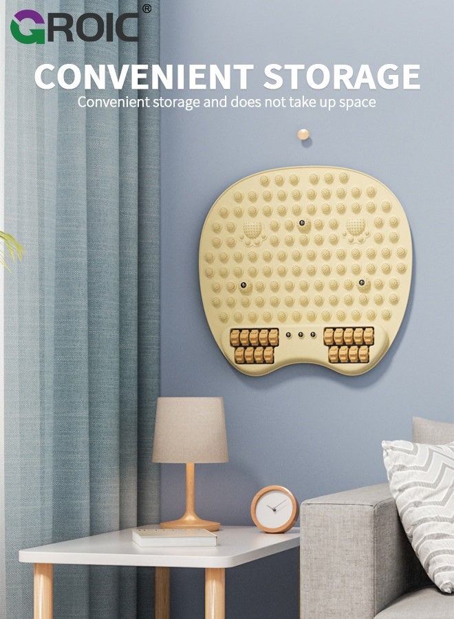 GROIC حصيرة تدليك القدم مع أسطوانة تدليك القدم لتخفيف آلام التهاب اللفافة الأخمصية، علاج الضغط الثنائي للقدم، تخفيف التوتر وتحسين الدورة الدموية، أداة انعكاسية محمولة للمنزل والمكتب - Image 4