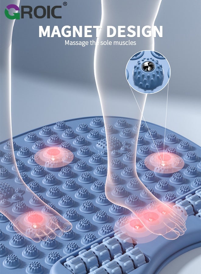 GROIC حصيرة تدليك القدم مع أسطوانة تدليك القدم لتخفيف آلام التهاب اللفافة الأخمصية، علاج الضغط الثنائي للقدم، تخفيف التوتر وتحسين الدورة الدموية، أداة انعكاسية محمولة للمنزل والمكتب - Image 5