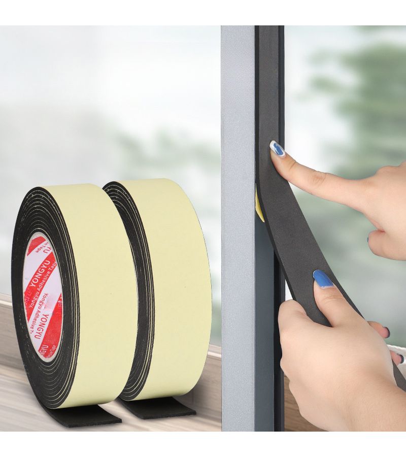 0.59 Inch Wide Self Adhesive Window Door Sealing Tape Soundproof Foam Roll - Image 1