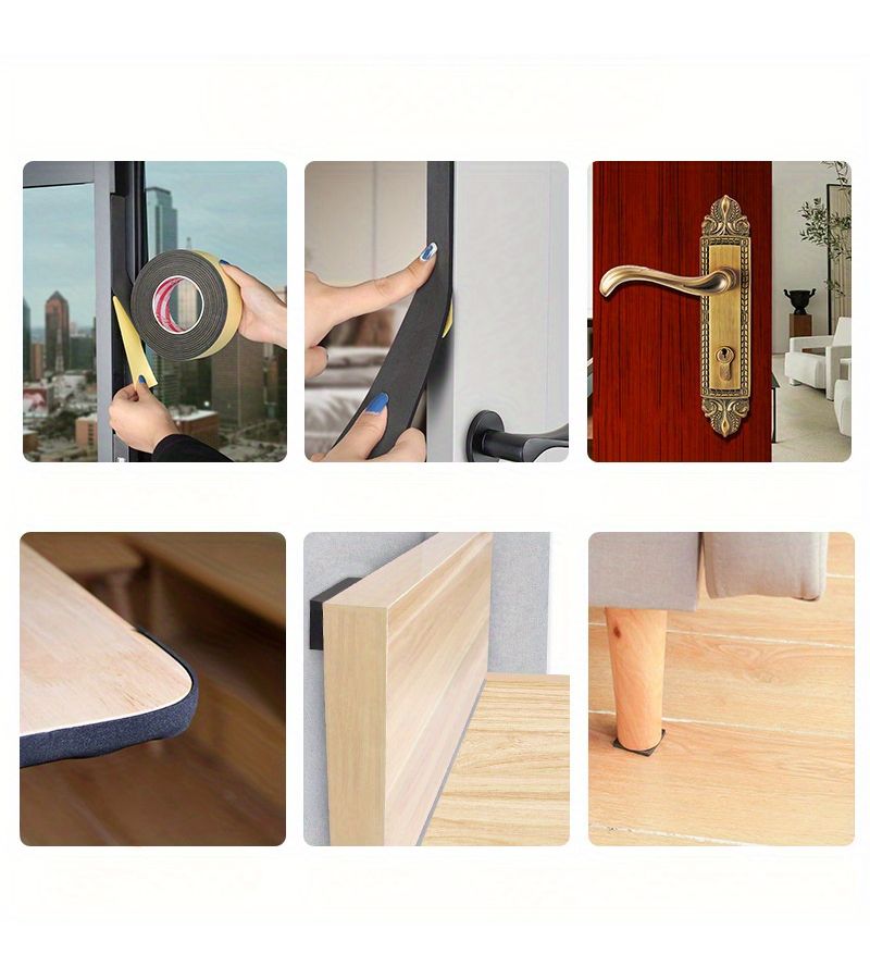 0.59 Inch Wide Self Adhesive Window Door Sealing Tape Soundproof Foam Roll - Image 5