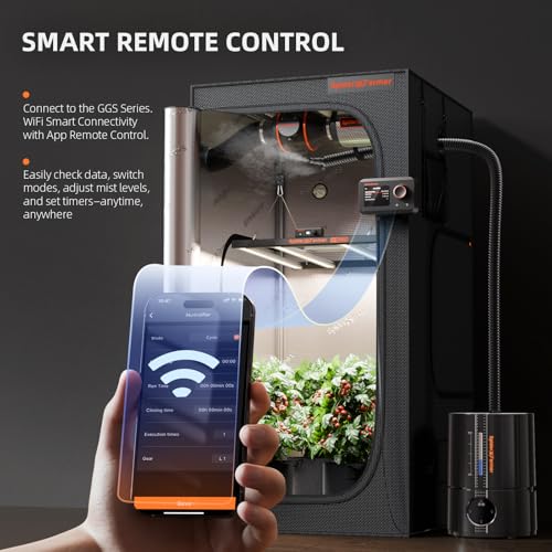 Spider Farmer New 450ml/h Humidifier for Plants Grow Tent Large Room, GGS Smart Customized Humidity Control Cool Mist with Extendable Targeting Hose and Temp & Humidity Probe Indoor Black 5L (Upgrade) - Image 2