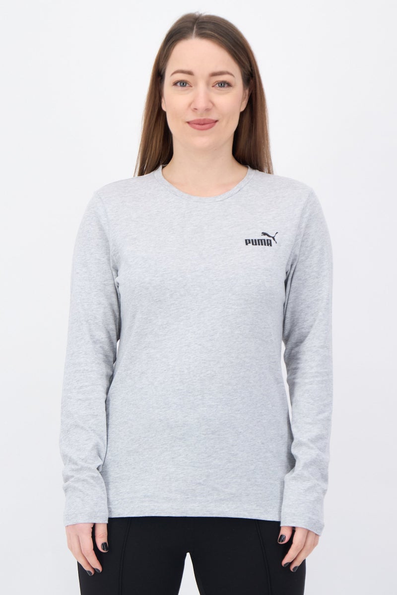PUMA Women Sportswear Fit Long Sleeve Outdoor T-Shirt, Light Grey - Image 1