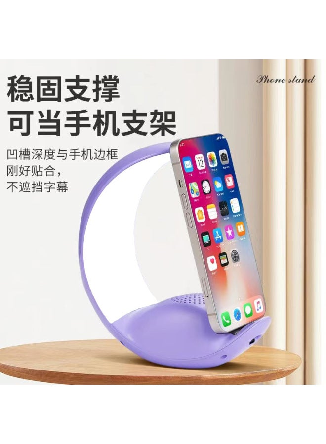 نيوترل مكبر صوت بلوتوث "مون لايت" مع مضخم صوت، محمول للاستخدام في الهواء الطلق، مناسب للمنزل والمكتب، مع إضاءة لمسية، مصباح ليلي صغير بجوار السرير، صوت صغير الحجم - Image 4